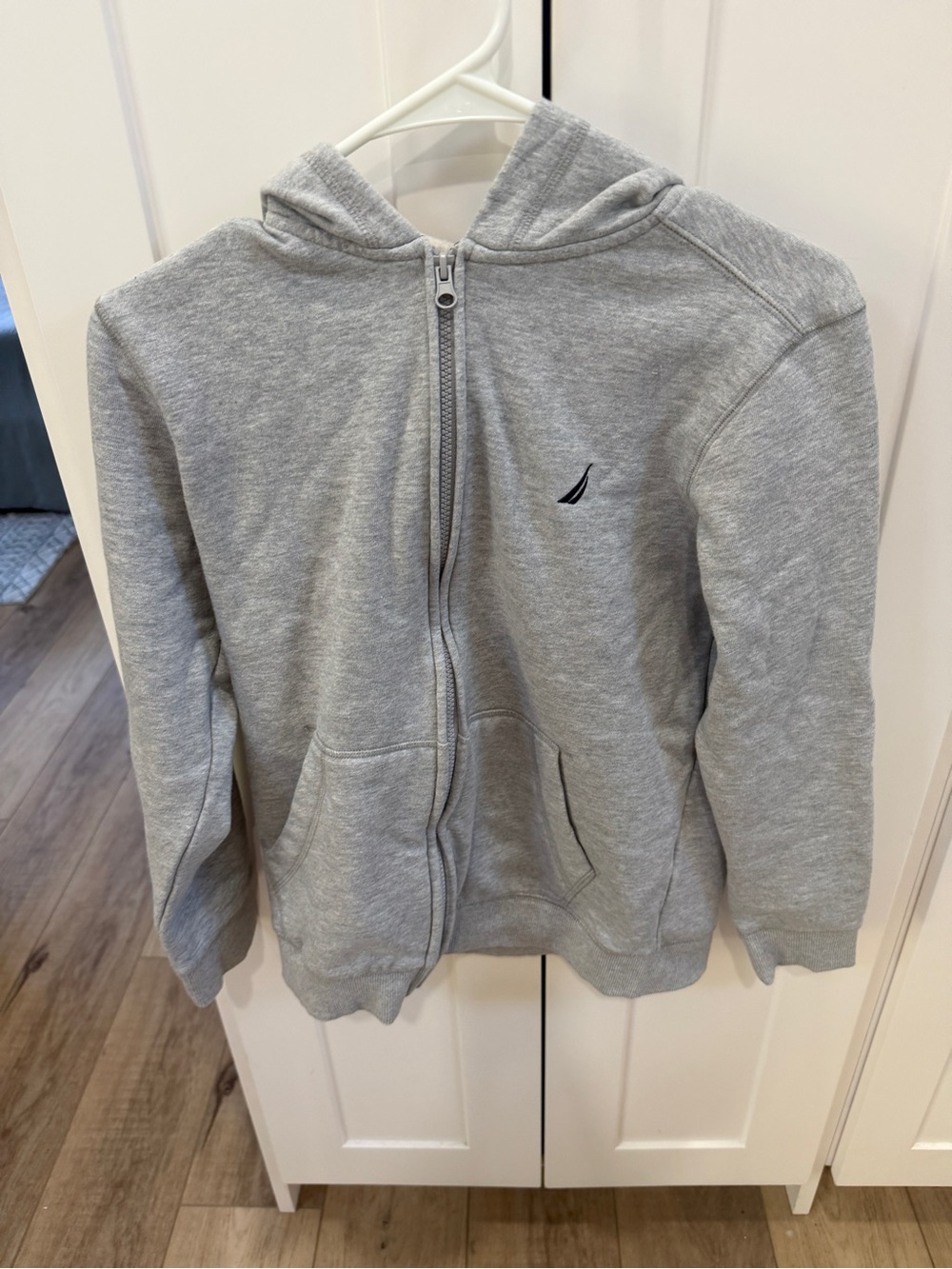 Nautica Kids Light Gray Full-Zip Hooded Sweatshirt